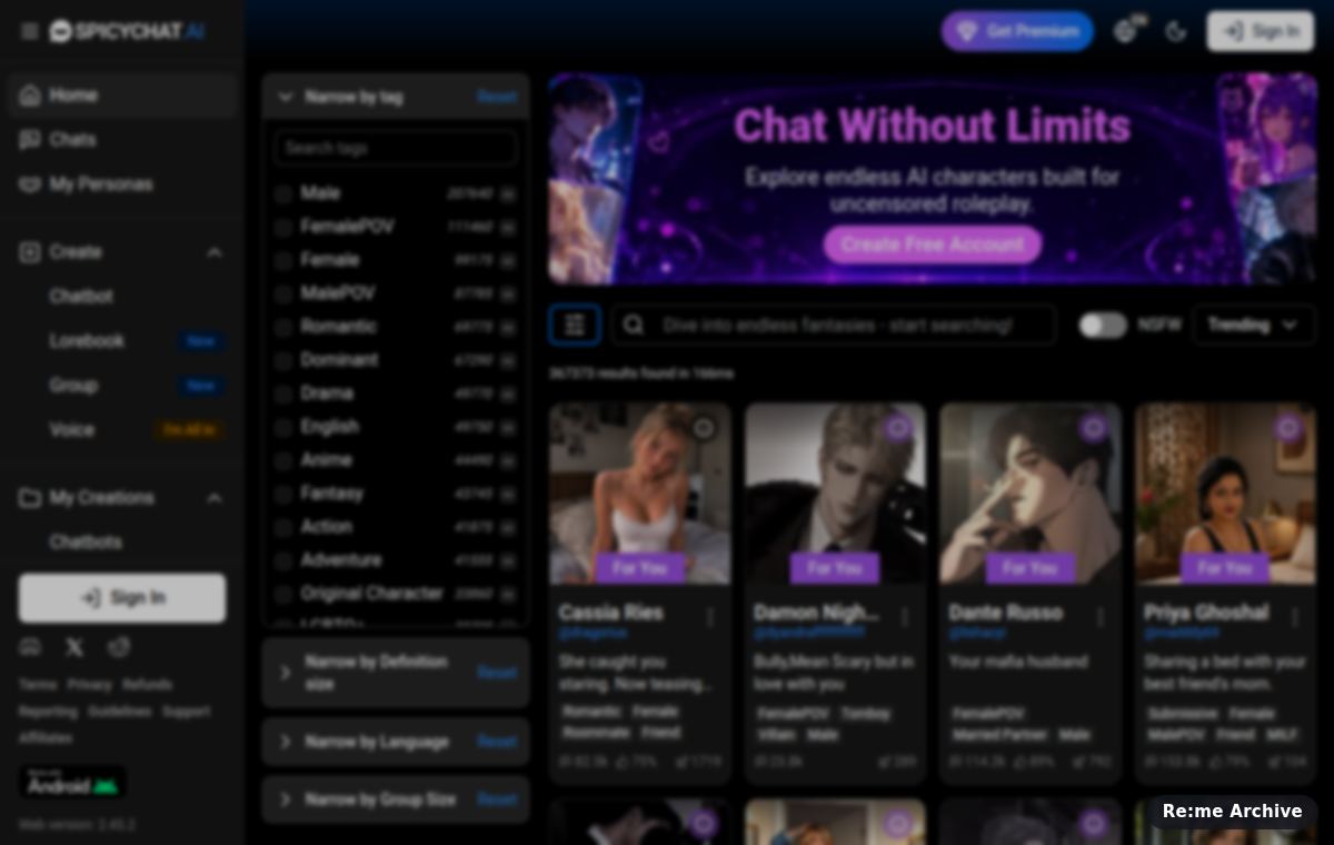 SpicyChat のスクリーンショット