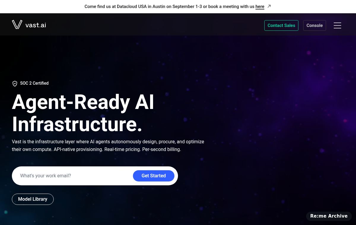 Vast.ai のスクリーンショット
